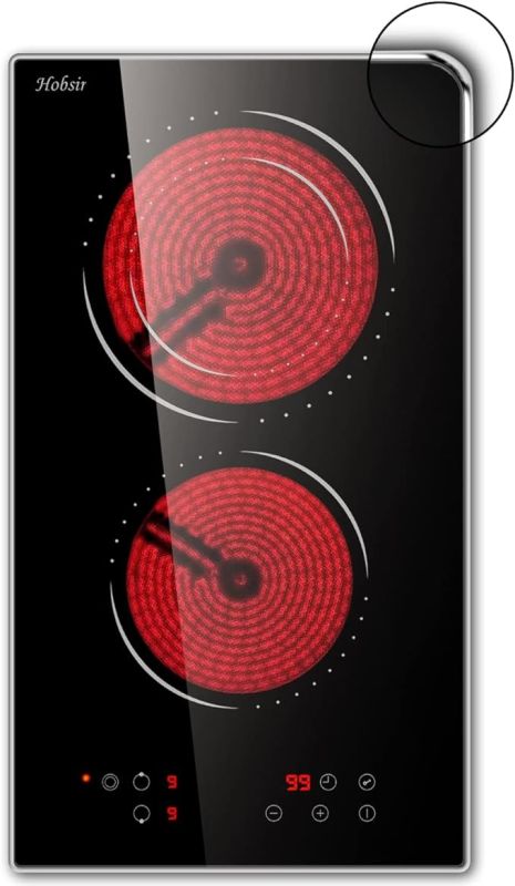 2 Burners Electric Cooktop, 12 inch Radiant Electric Stove Top
